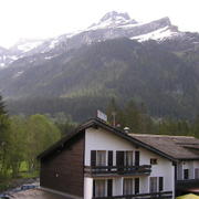 0017 Les Diablerets - Vaudské Alpy, výhled z hotelu.JPG