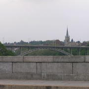 0110 Bern - Lorrainebrücke (Lotrinský most), pohled na Kornhausbrücke (Špýcharský most).JPG